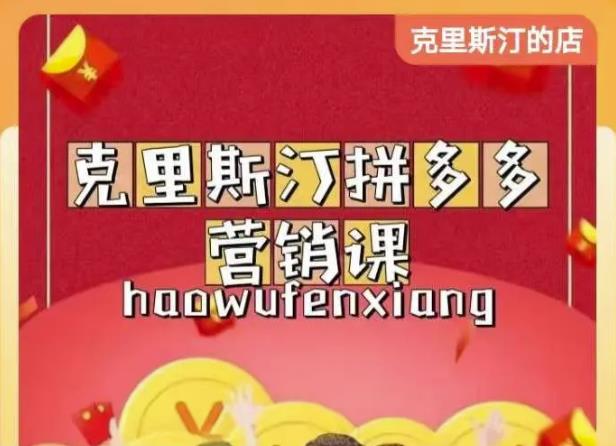 克里斯汀拼多多运营课,适合小白初涉平台,低成本入门-第一资源库