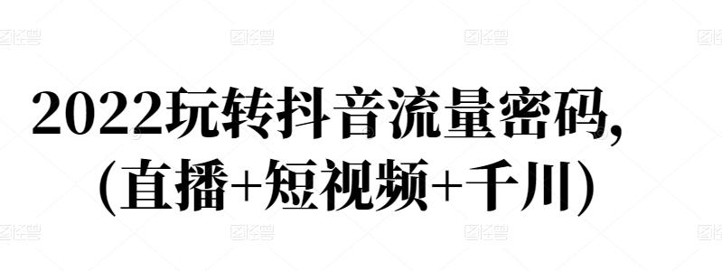 2022玩转抖音流量密码,(直播+短视频+千川)-第一资源库
