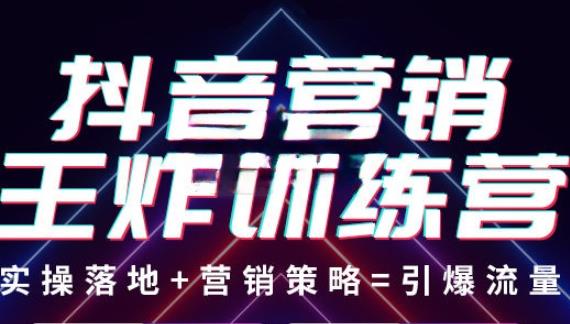 抖音营销王炸训练营,实操落地+营销策略=引爆流量(价值8960元)-第一资源库