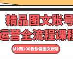 精品图文账号运营全流程课程 从0到100教你做图文账号-第一资源库