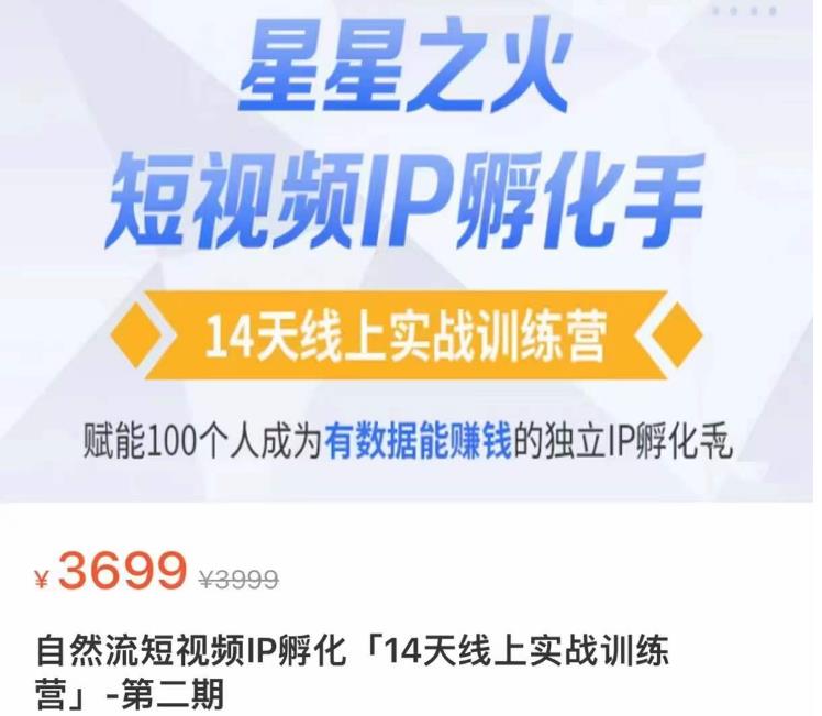 瑶瑶·自然流短视频IP孵化第二期,14天线上实战训练营,赋能100个人成为有数据能赚钱的独立IP孵化手-第一资源库