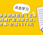 小乔·拼多多视频起店(蓝海项目),纯推广起链接实战,多玩法合集-价值2678元-第一资源库
