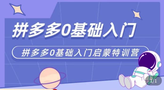 六一电商·拼多多运营0-1实操特训营,拼多多从基础到进阶的可实操玩法-第一资源库
