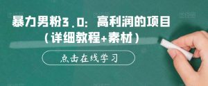 暴力男粉3.0:高利润的项目(详细教程+素材)【揭秘】-第一资源库