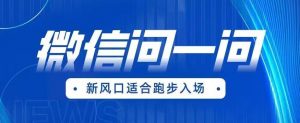 全网首发微信问一问新风口变现项目(价值1999元)【揭秘】-第一资源库
