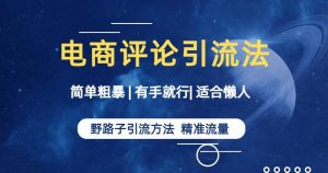 简单粗暴野路子引流-电商平台评论引流大法,适合懒人有手就行【揭秘】-第一资源库