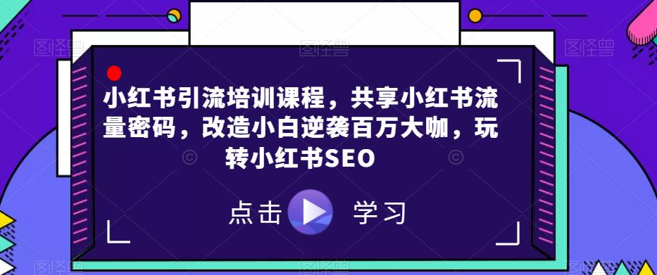 小红书引流培训课程,共享小红书流量密码,改造小白逆袭百万大咖,玩转小红书SEO-第一资源库