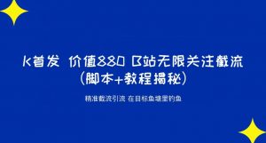 K首发价值880 B站无限关注截流精准引流(脚本+教程揭秘)-第一资源库