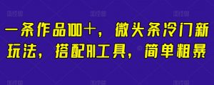 一条作品100+,微头条冷门新玩法,搭配AI工具,简单粗暴【揭秘】-第一资源库