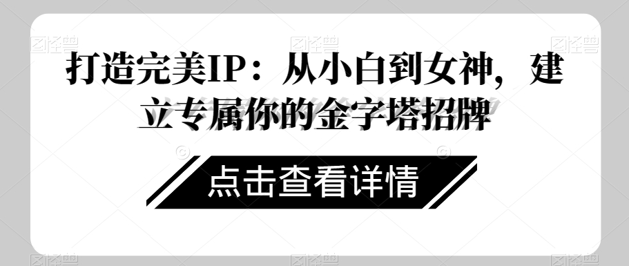 打造完美IP:从小白到女神,建立专属你的金字塔招牌-第一资源库