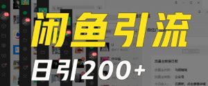外面收费6980闲鱼引流法,日引200+创业粉,每天稳定2000+收益,保姆级教程(适合居家创业)-第一资源库