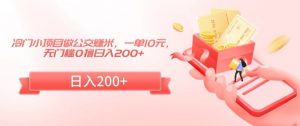 冷门小项目做公交赚米,一单10元,无门槛0撸日入200+【揭秘】-第一资源库