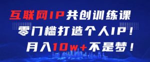 互联网IP共创训练课,零门槛零基础打造个人IP,月入10w+不是梦【揭秘】-第一资源库