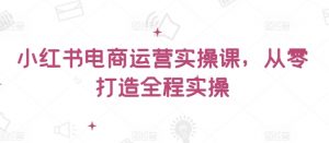 小红书电商运营实操课,从零打造全程实操-第一资源库