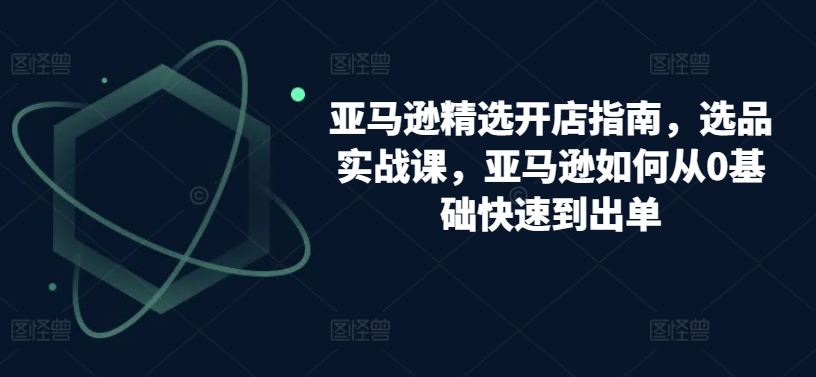 亚马逊精选开店指南,选品实战课,亚马逊如何从0基础快速到出单-第一资源库