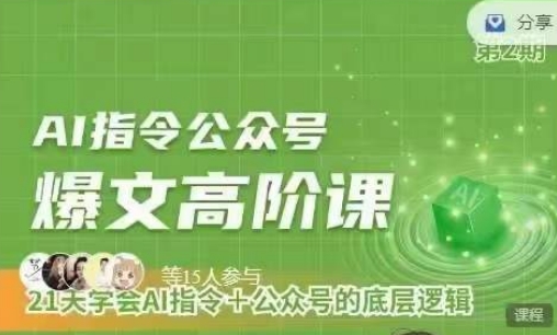 Ai指令公众号高阶课,学会ai指令+公众号的底层逻辑-第一资源库