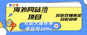 海外网站撸金项目，玩游戏赚美金，轻松简单可放大操作，单号每天均一两张【揭秘】-第一资源库