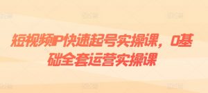 短视频IP快速起号实操课,0基础全套运营实操课,爆款内容设计+粉丝运营+内容变现-第一资源库