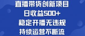 淘宝无人直播带货创新项目:日收益500+ 稳定开播无违规 持续运营不断流【揭秘】-第一资源库