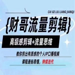 财哥流量剪辑，高级感剪辑+流量思维，教你剪出有质感的个人IP口播视频-第一资源库