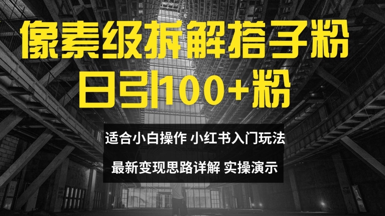 像素级拆解搭子粉,日引100+,小白看完可上手,最新变现思路详解【揭秘】-第一资源库