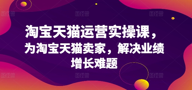 淘宝天猫运营实操课,为淘宝天猫卖家,解决业绩增长难题-第一资源库