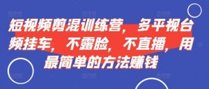 短视频剪混训练营,多平视台频挂车,不露脸,不直播,用最简单的方法赚钱-第一资源库