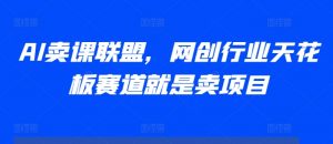 AI卖课联盟,网创行业天花板赛道就是卖项目-第一资源库