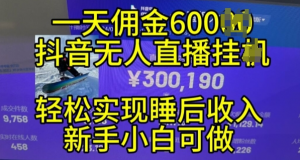 2024年11月抖音无人直播带货挂JI,小白的梦想之路,全天24小时收益不间断实现真正管道收益【揭秘】-第一资源库