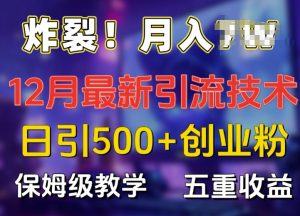 炸裂!揭秘12月最新日引流500+精准创业粉,多重收益保姆级教学-第一资源库