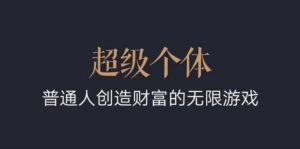 超级个体:2024-2025翻盘指南,普通人创造财富的无限游戏-第一资源库