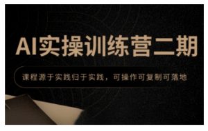AI实操训练营二期,课程源于实践归于实践,可操作可复制可落地-第一资源库