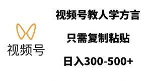 视频号教人学方言,只需复制粘贴,日入多张-第一资源库