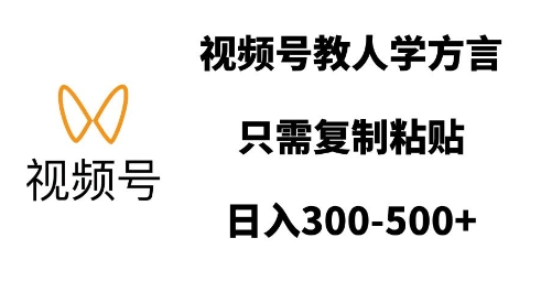 视频号教人学方言,只需复制粘贴,日入多张-第一资源库