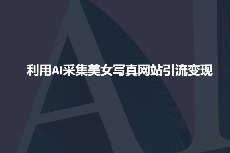 利用AI采集美女写真网站引流变现,引流嘎嘎的-第一资源库