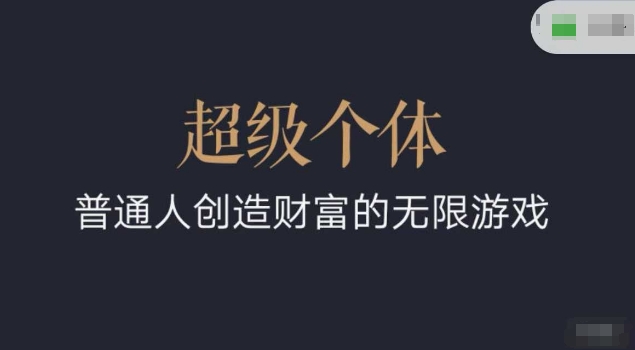 超级个体2024-2025翻盘指南,普通人创造财富的无限游戏-第一资源库