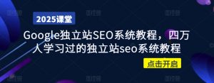 Google独立站SEO系统教程,四万人学习过的独立站seo系统教程-第一资源库