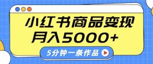 小红书字幕作品玩法,商单变现月入5k+,5分钟一条作品-第一资源库