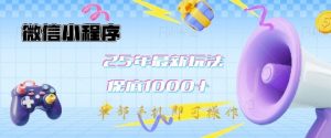 微信小程序25年最新教学保底日入1k+,最新玩法,单部手机即可操作,做就有收益【揭秘】-第一资源库