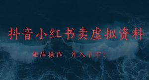 抖音小红书卖虚拟资料,市场需求一直存在,矩阵操作,月入1w+-第一资源库