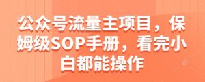 公众号流量主项目,保姆级SOP手册,看完小白都能操作-第一资源库