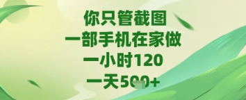 你只管截图,一部手机在家做,苹果安卓都可以,一天5张+【揭秘】-第一资源库