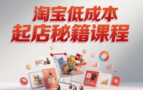 淘宝低成本起店系统课,助你快速起店,实现弯道超车-第一资源库