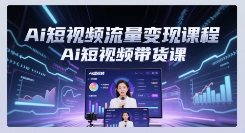 Ai短视频流量变现课程,Ai短视频带货课-第一资源库
