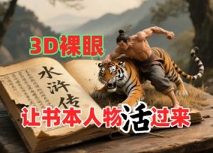 书本人物裸眼3D视频,新的玩法,流量超猛,保姆级教程-第一资源库