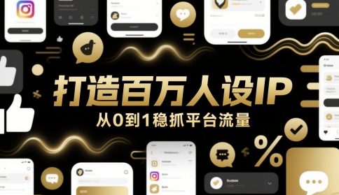 打造百万人设IP,从0到1稳抓平台流量-第一资源库