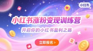 小红书涨粉变现训练营,开启你的小红书盈利之路-第一资源库