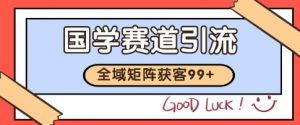 国学赛道精准拓客，自热矩阵日引99+ 获客SOP【揭秘】-第一资源库