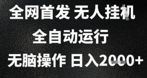 2025首发无人挂G项目,日入2k+,全自动运行,无脑操作,长期稳定 小白可玩【揭秘】-第一资源库