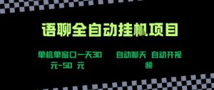 语聊自动视频自动聊天项目全新玩法，单机单窗口一天30-50+，新手看完直接上手【揭秘】-第一资源库